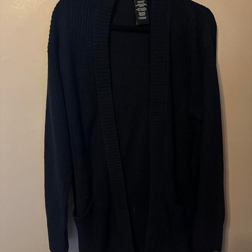 Max mia navy 100% cotton cardigan size medium